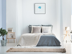 Light blue-painted bedroom idea